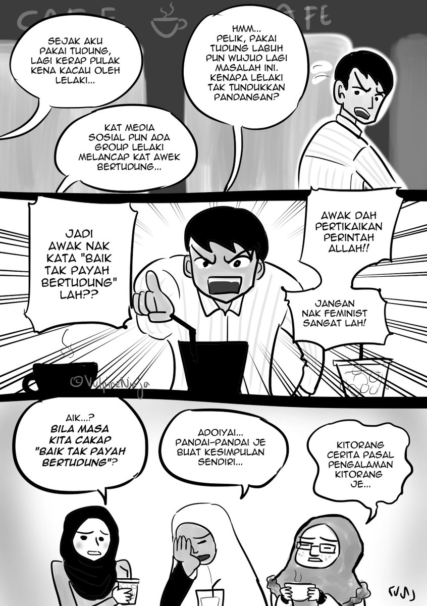ComicsByVieN's tweet photo. [2018] LELAKI TOLONG FAHAM!!

bila kita bincang "tutup aurat pun ada orang kacau", itu TIDAK BERMAKSUD kita pertikaikan kewajipan tutup aurat.

TIDAK BERMAKSUD "lebih baik buka tudung".

TOLONG DIAM DAN DENGAR PENGALAMAN KITA. https://t.co/TvnYoNsWlG