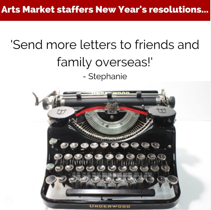 ArtsMarket's tweet photo. We asked our team what their goals for 2020 were. Here's what they said! (pic: @torontotypewriters black Underwood. Find them in Riverside & College)
#artsmarket #staffresolutions #goalsfor2020 #torontoteam #torontogiftstore #torontotypewriters #typewriter #sendmoremail https://t.co/eJru14wJ9U