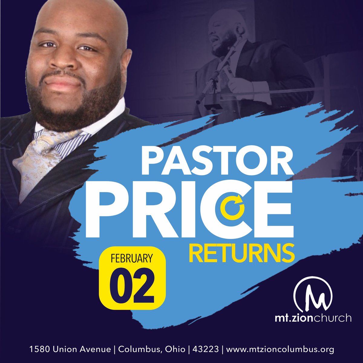 ZionColumbus's tweet photo. We are excited that after a lengthy recovery process following surgery, Pastor @SCPrice28 will be retiring back to the pulpit on February 2nd. Make plans to be our guest and welcome Pastor back
https://t.co/7uM2z8prZX https://t.co/p9l7dW0fzt