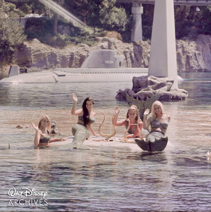 TWDCArchives's tweet photo. Mood: Getting ready to wave goodbye to another decade like these mermaids at Disneyland.  #mermaidmonday #classicdisneyland https://t.co/ZVEQ8zw14N