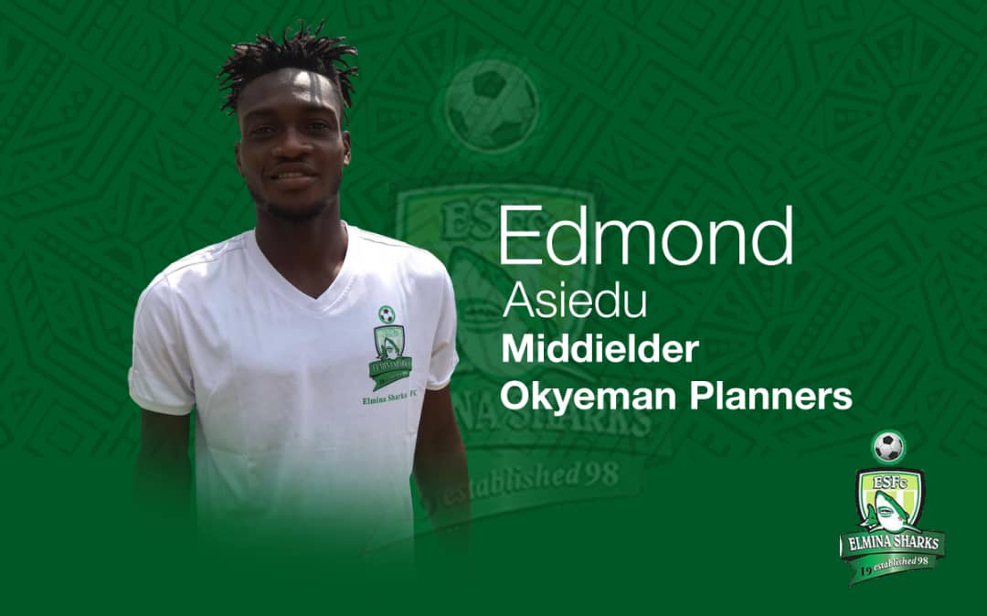 ElminaSharks's tweet photo. Signed & Delivered!
Midfielder Edmond Asiedu has signed from @FcOkyeman. The Aggressive midfielder is joining from the Lower Division side with the right attitude to excel at this great club.
Welcome #EdmondAsiedu
#StillFEARSOME
#BringBackTheLove
#GPL https://t.co/KEivozWpDO