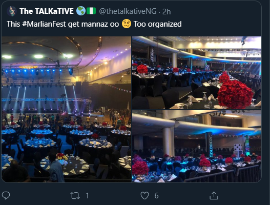 cogitotainment's tweet photo. This #Marlianfest set up looks official and organized. Can't wait to see what it will look like at the end of the show! 
#marliansfest
#Marlians
#NairaMarley https://t.co/CBuQFdIQxZ
