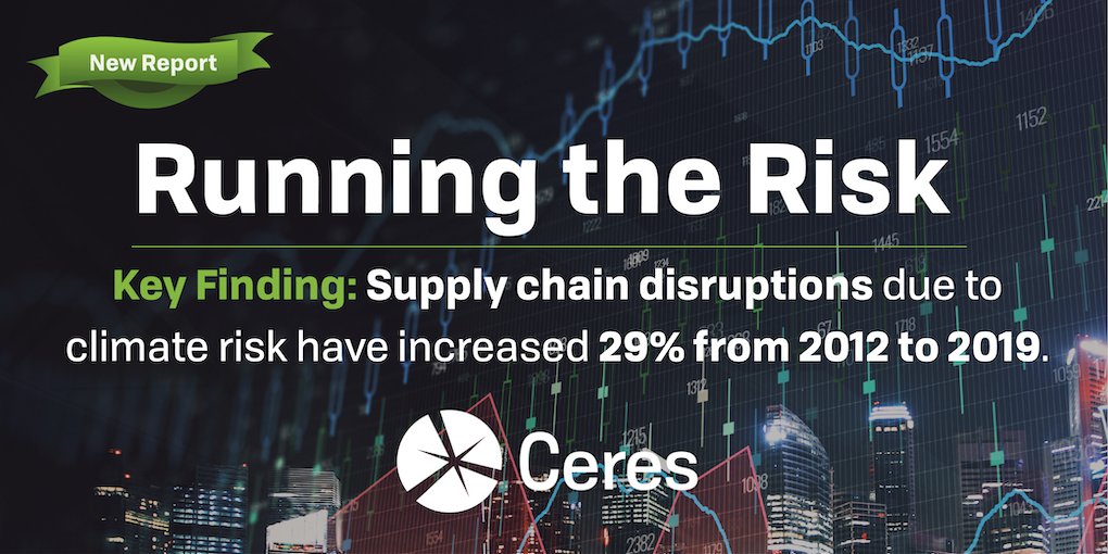 CeresNews's tweet photo. #ESG risks will only continue to disrupt the market as #climate-fueled disasters escalate around the world. Learn how boards can strengthen their companies' resilience to these risks in Ceres new report #RunningTheRisk. #corpgov https://t.co/hnwbJbcxIB https://t.co/AetkEJdFYp