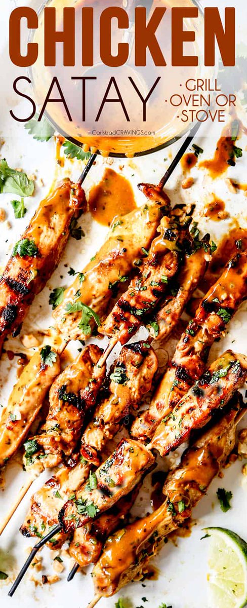 PattiCRC's tweet photo. Thai Chicken Satay with Peanut Sauce (baked or grilled!) https://t.co/oGxuGavYrL RT @deliciousreci79 https://t.co/oF6dyWZ708