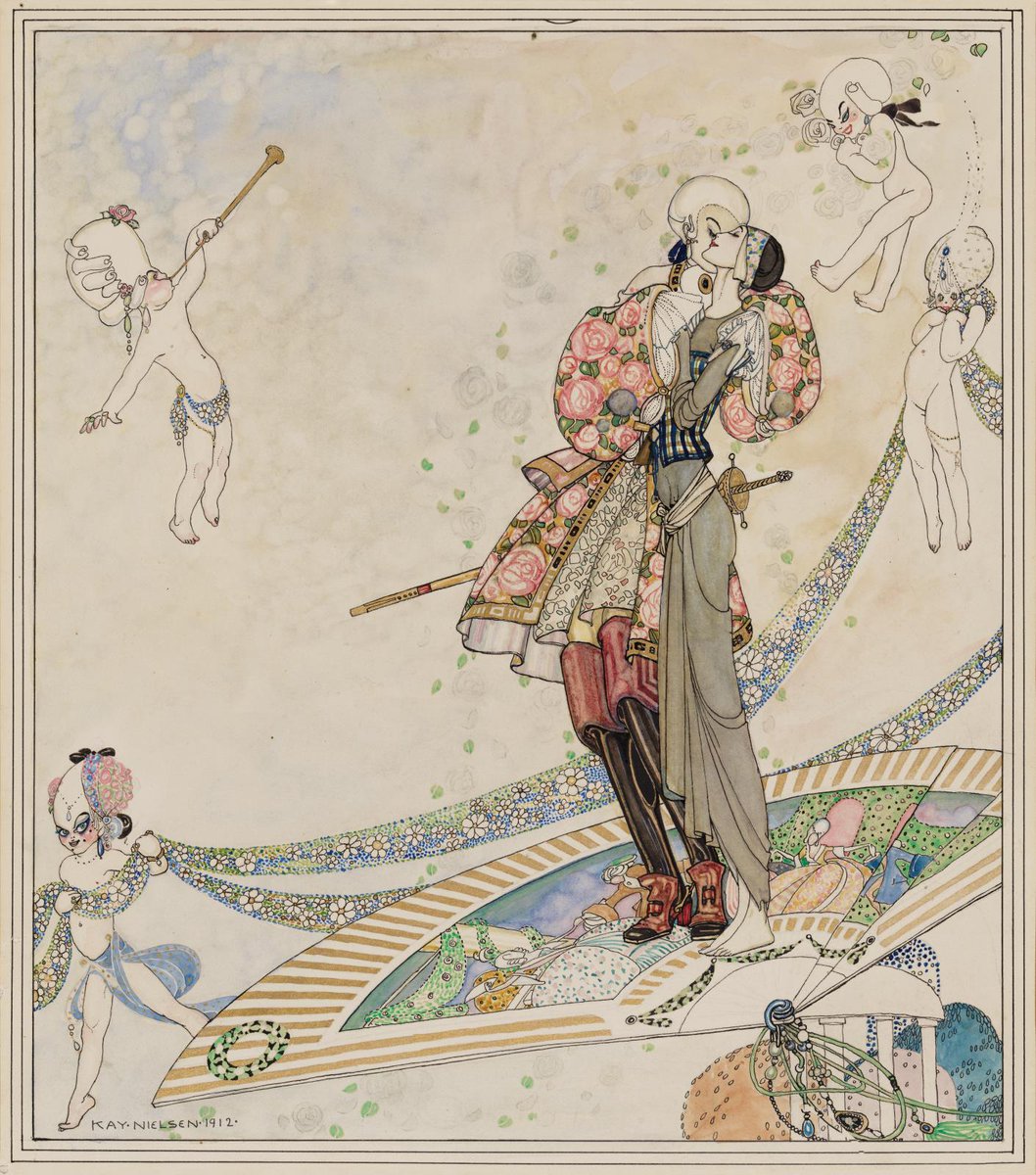 MO_BOSTON's tweet photo. Make your last two days of 2019 a fairy tale by unlocking your imagination w/ a visit to the Kay Nielsen Exhibit @mfaboston. As the Hotel Sponsor, we're fans of this illustration titled "Prince Souci and Princess Minon-Minette flying on the fan." #DestinationMOnday #MOconcierge https://t.co/kIVuLmtzdY