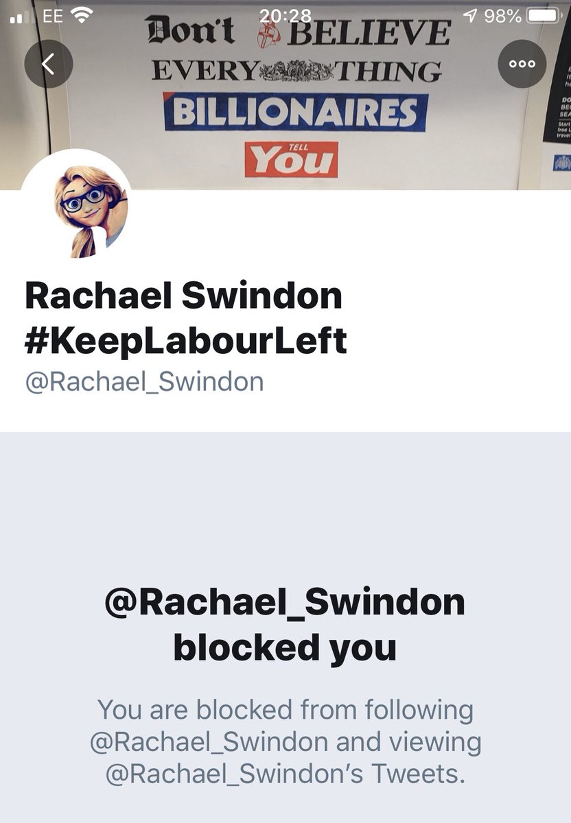 jamesdeeganMC's tweet photo. Well that was possibly my fastest block. The old lefties donโt like the Deegan, they also donโt like the truth. Under 58 seconds from post to block. Congrats to @Rachael_Swindon for impressive blocking skills #Labourlost #GetBrexitDone #keepCorbynin #comedyvalue ๐ https://t.co/NucjuPdMpO
