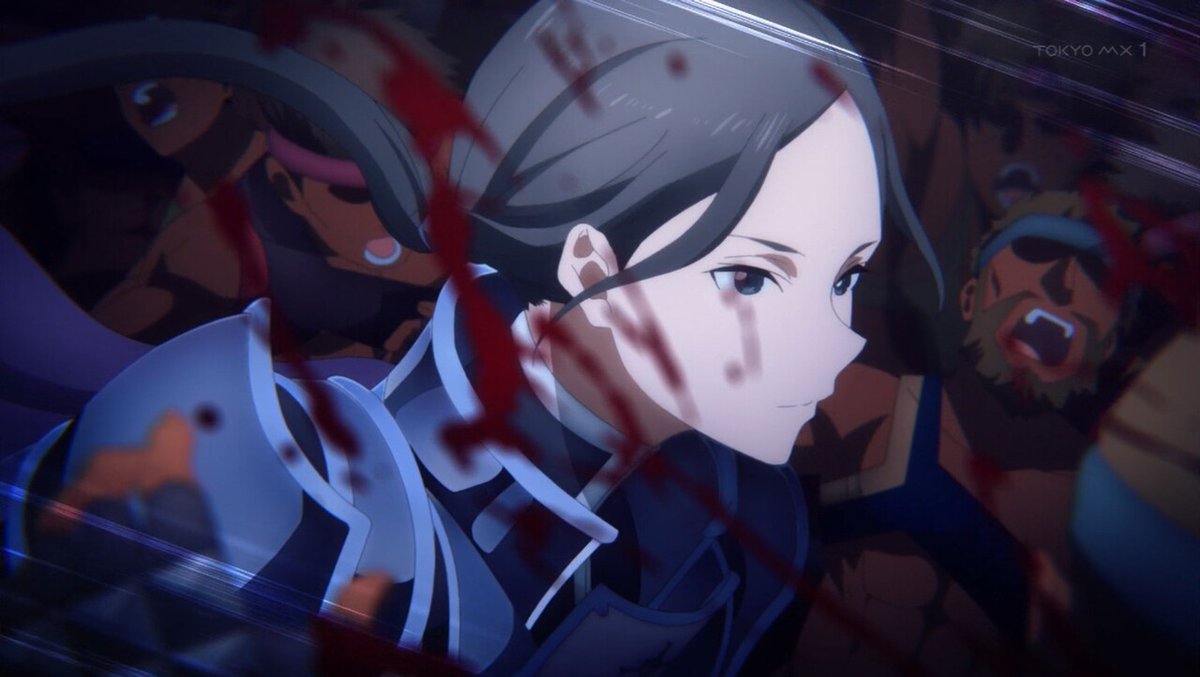 Aranime Sao アリシゼーション 14話 紅蓮の騎士 セントラル カセドラルの天蓋へ キリトとユージオ 待ち構えるは 火焔を宿す弓騎士 紅く燃え煌めく 熾焔弓 蒼く冷たい 青薔薇の剣 両者の激突に漲る熱量に圧倒される ユージオの