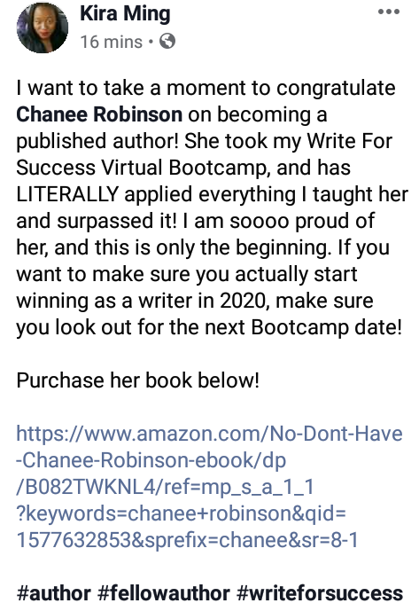 therealkiraming's tweet photo. Purchase her book below! @chaneerobinson
https://t.co/7r1JfMdRSL
#author #fellowauthor #writeforsuccess #authors #amwriting #publish #writers https://t.co/IxP2lIlOjT