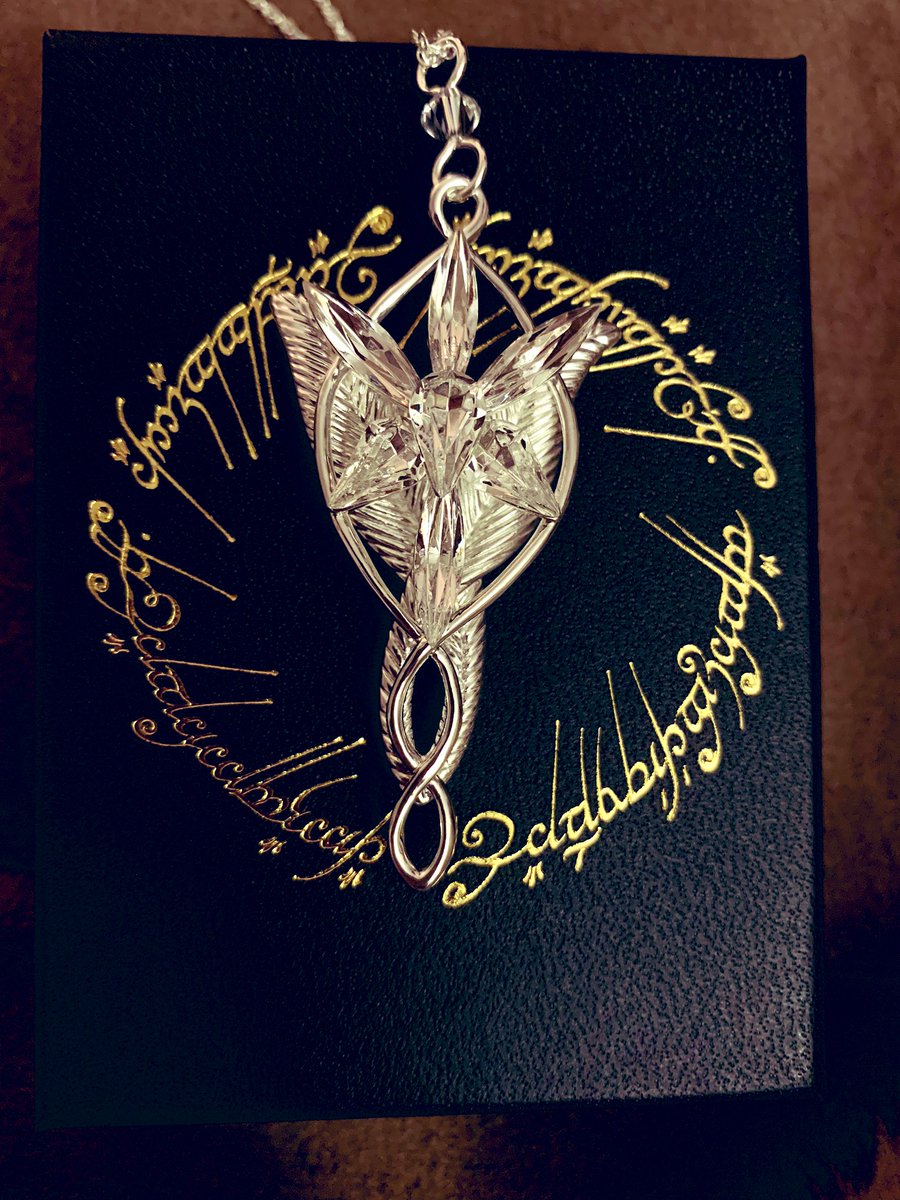 casswylde's tweet photo. When your man gets you the perfect gift for your lifelong #LOTR addiction...
—
#Elvish #Evenstar #Arwen #Aragorn #Tolkein #Elessar #Elfstone https://t.co/Acu4qxEpgh