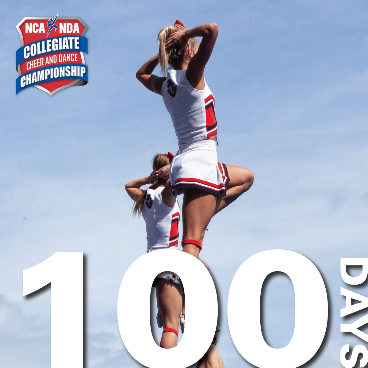 NCAupdates's tweet photo. We put in the work in winter, to put on a show in spring. Just 1⃣0⃣0⃣ days until teams debut their routines on the Bandshell at #NCAnationals. ☀️ #theworkisworthit https://t.co/r9aJenJhxp