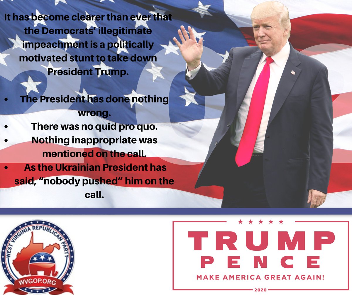 WVGOP's tweet photo. #KeepAmericaGreat #Trump2020 #WVforTrump https://t.co/ZDgKLeqBAg