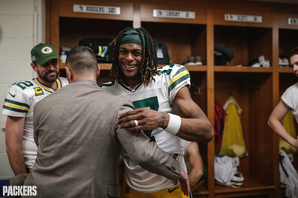 packers's tweet photo. Secured the bye. 

#GBvsDET Locker Room Pass 📸: https://t.co/8ZkreLbDDR

#GoPackGo https://t.co/AOukLE5EYj