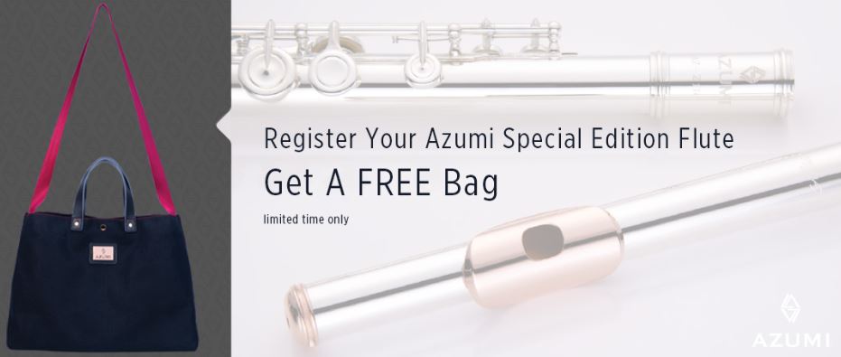 AzumiFlutes's tweet photo. For a limited time, register your new Azumi Special Edition Flute featuring a rose gold lip plate and crown and receive a free Azumi tote bag! Learn more > https://t.co/peFvCQ0Ajs https://t.co/iHv6tc5psr