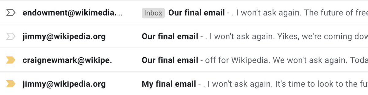 The Wikipedia fundraising team apparently doesn't understand what "I won't ask again" means...