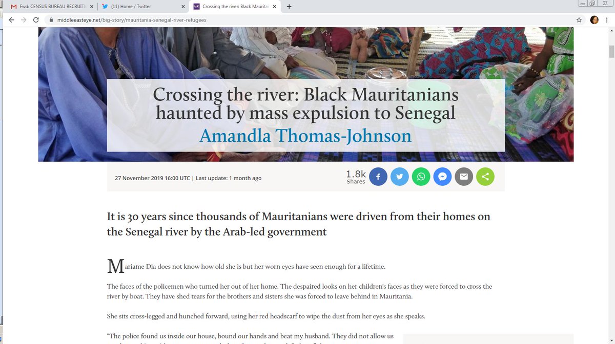 30 years later,Black Mauritanians are still struggling to "recover" from mass deportations to Senegal and Mali.
#justiceforBlackmauritanians
#Anothermauritaniaispossible
#endexclusioninmauritania