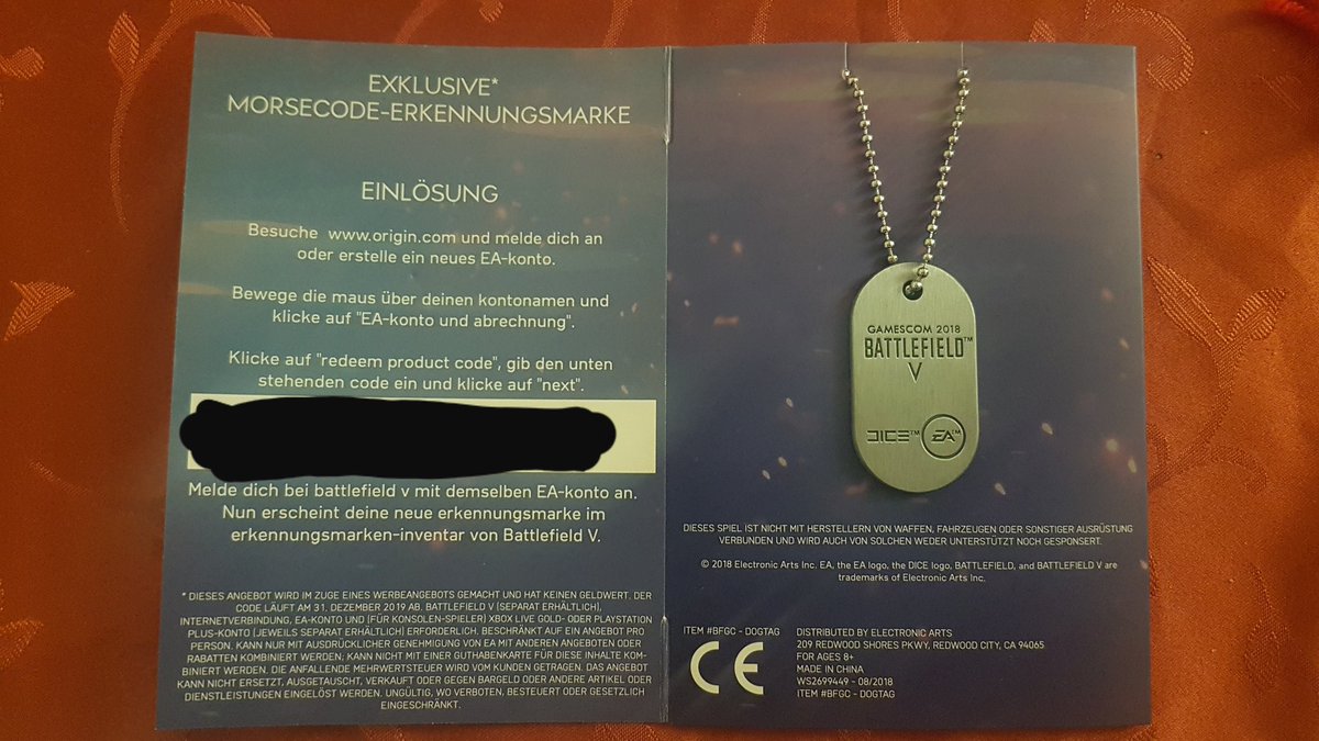 i_schiggy's tweet photo. + + + Last giveaway 2019 + + + 
For the @Battlefield Community!

I giveaway a Exclusive Morse Code Dogtag Code for #BattlefieldV 🎖️
How to enter?
Follow me &amp; Retweet this Tweet for your Chance! 😀👍
Picking a winner tomorrow!
Good luck Soldiers! 🍀
#BFV #giveaway #Battlefield https://t.co/bxlmH0uHNl