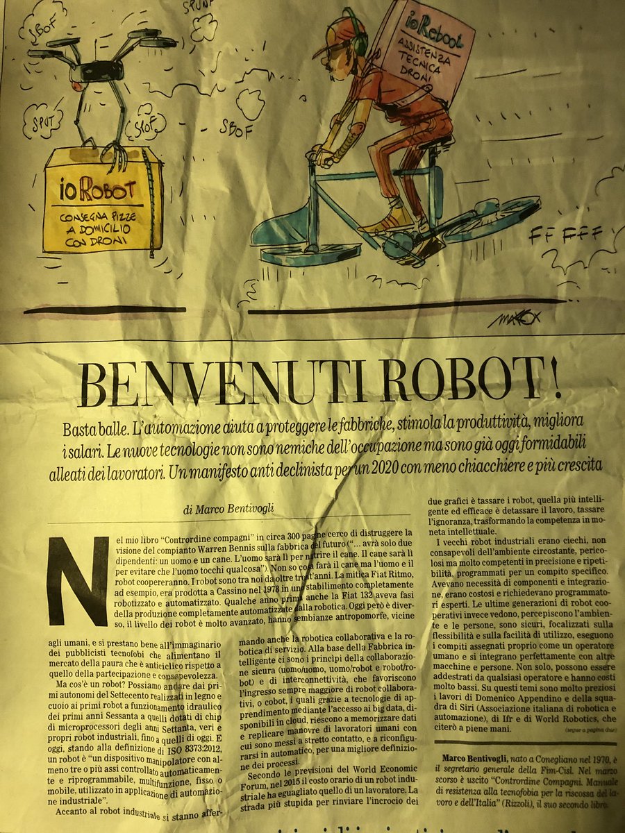 StefanoFirpo's tweet photo. Tecnologia e automazione alleate del lavoro, della produttività, dei salari. Con questa visione si è mosso il piano industria4.0. La lenzuolata su ⁦@ilfoglio_it⁩ di ⁦@BentivogliMarco⁩ è un manifesto di politica industriale che non posso che condividere. https://t.co/IJC8fCnrTB