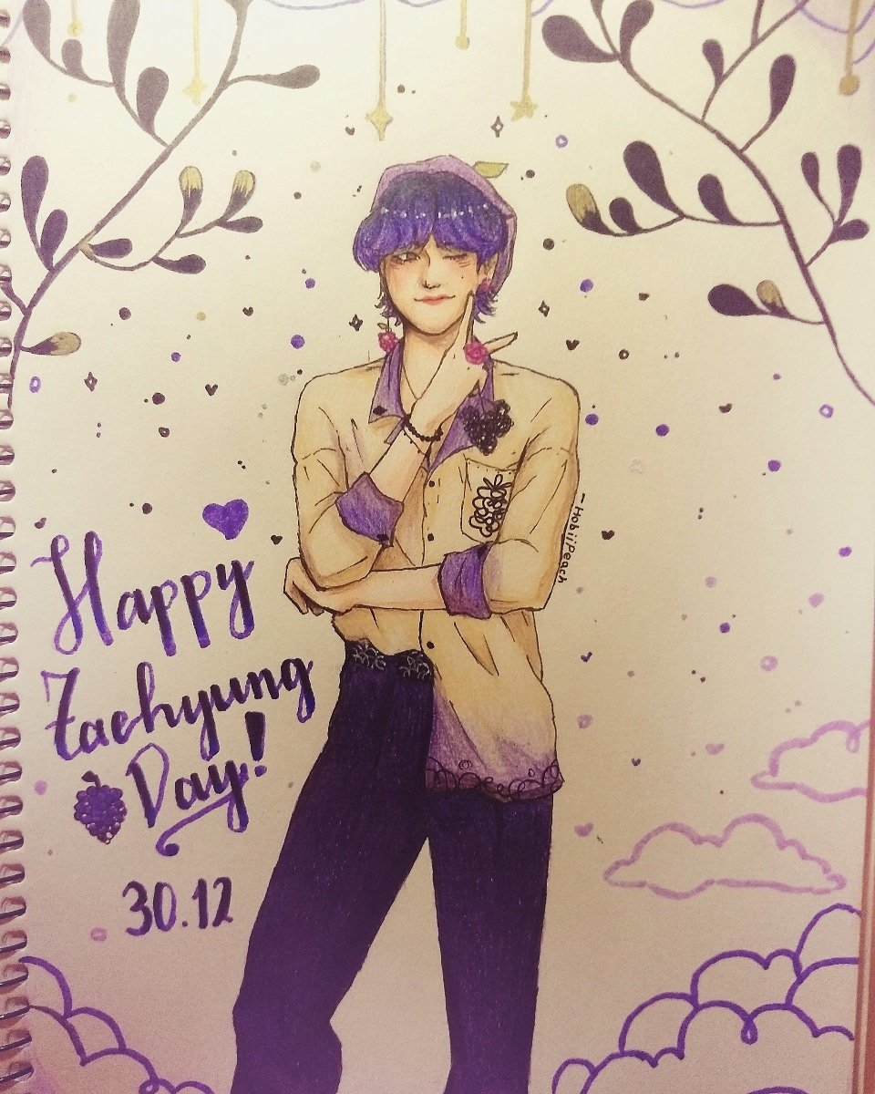 💜 — Berry Taehyung ! — 💜
HAPPY BIRTHDAY TO THIS SWEET BEAR 🤧🤧 Hope you have an amazing day, and keep being yourself always 💜 we love you so much !!

[#HAPPYTAEHYUNGDAY #HAPPYVDAY #BornToVLoved #PurpleMeansTaehyung #btsfanart #btsartmy #BTS #TAEHYUNG]
