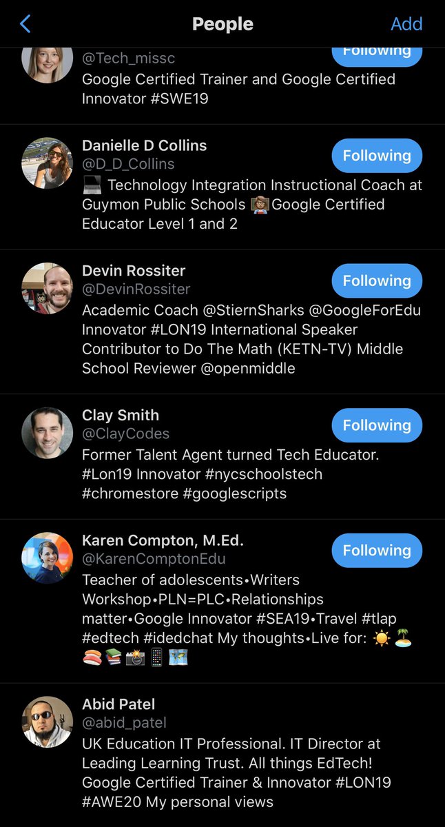 Couldn't have said it better myself! What an absolutely amazing group of people that I am honoured to call my friends! Everyone follow them! They are utterly awesome & you will learn so much from them! We are #AWE20! 😊 #PLN ❤️ #GoogleEI #Friends #EduTwitter