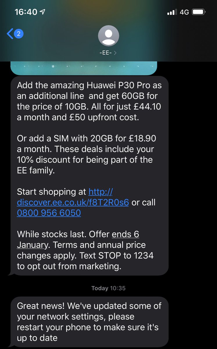 meabbott99's tweet photo. @EE They said that they were escalating to “level 3”, I’ve received the txt above and done as it said, but nothing further and still doesn’t work! Been in to Apple and EE stores in Manchester and they can’t help either! https://t.co/Qht2hosWgg