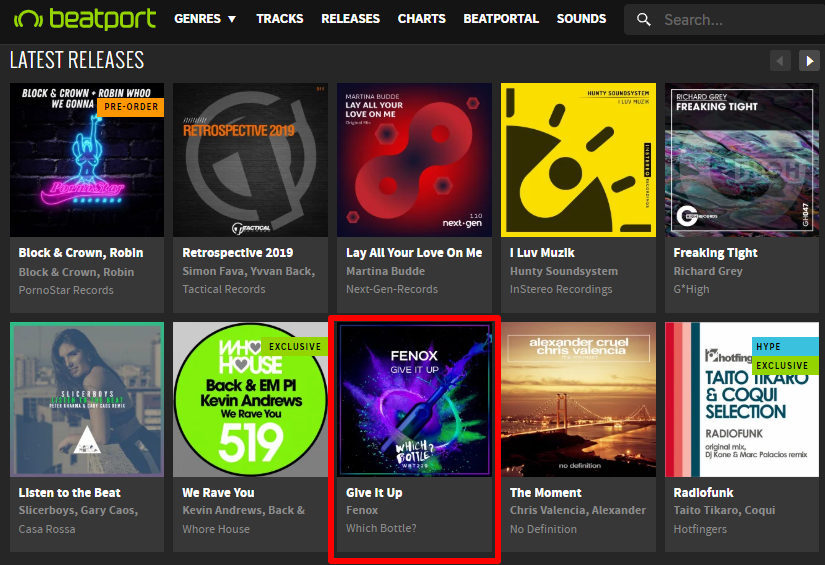 Big thanks to <a href="/Beatport/">Beatport</a> for supporting "Give it Up" by <a href="/FenoxMusic/">Fenox</a> in Funky/Groove/Jackin' House genre page! Awesome featured cover! Buy this banger now on Beatport: bit.ly/2QnkJOt 
#HouseMusic #Beatport