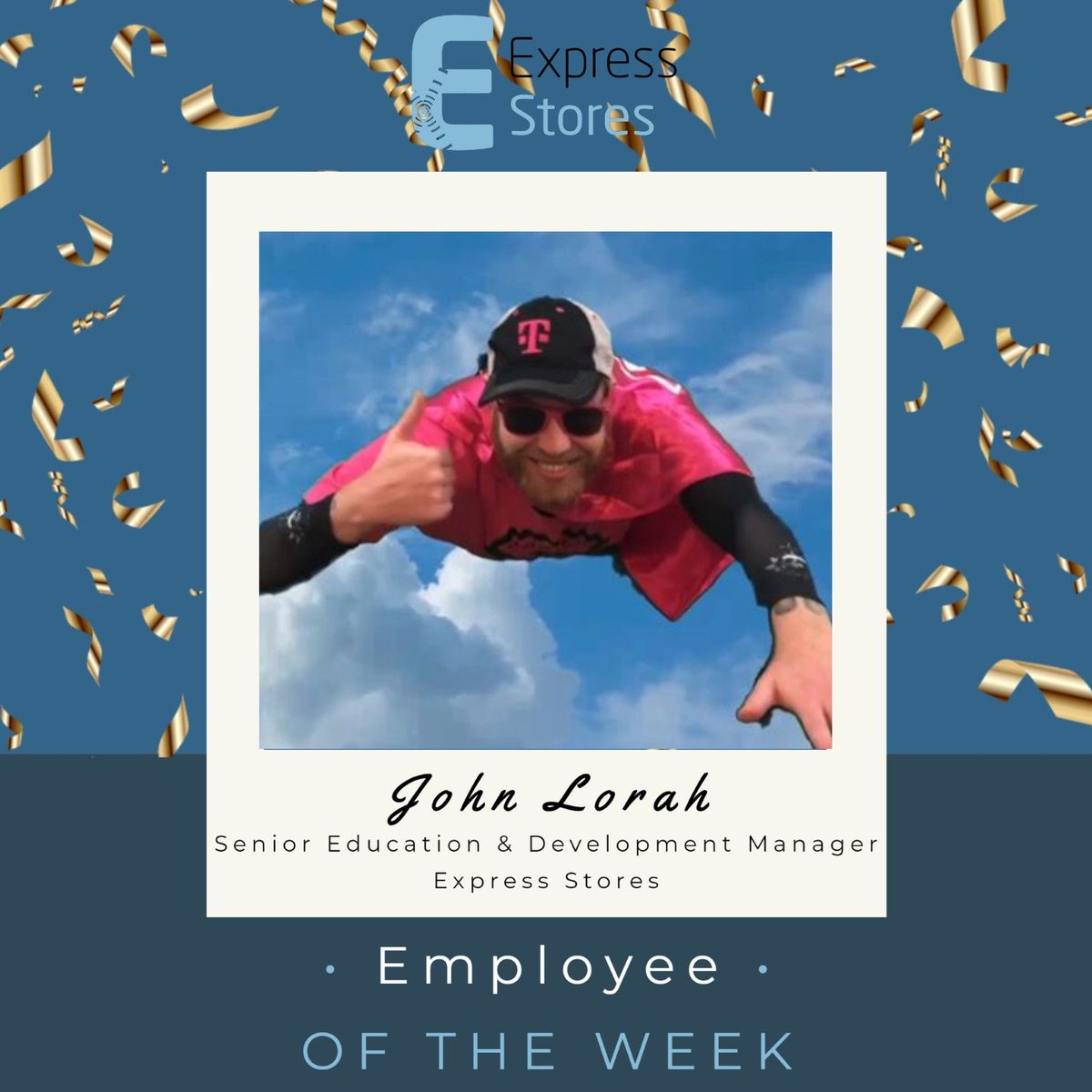 ExpStores's tweet photo. John has been with Express for almost 7 years now, which included roles in our locations and in our Education &amp; Development Department.  He embraces educating our teams and living the values of Express AND he does it in the most fun way possible! John, thank you for all you do! https://t.co/jGc5WqAcMJ