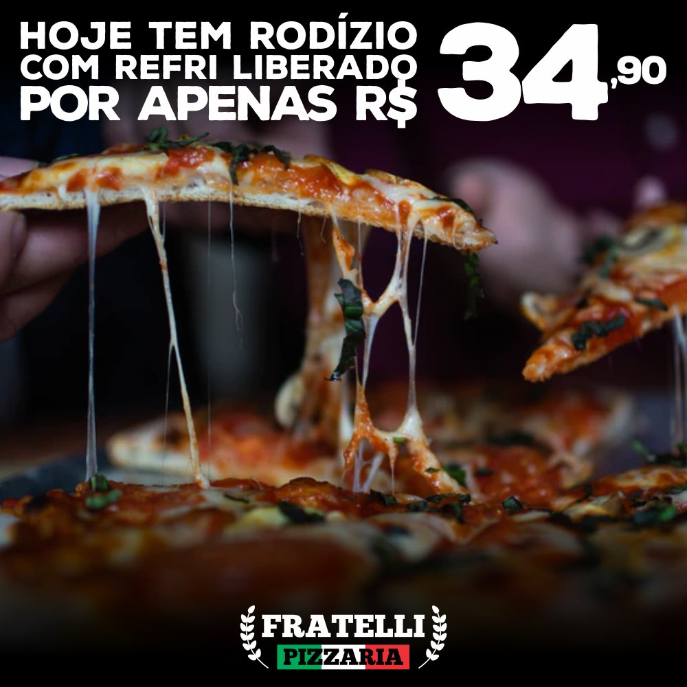 RODÍZIO DE PIZZA, PETISCOS, COM ESPETÁCULO E REFRI LIBERADO A PARTIR