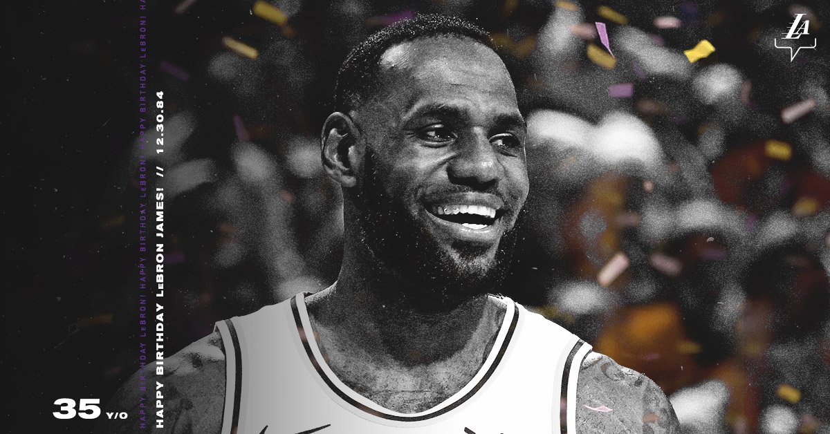 Lakers's tweet photo. Today we celebrate the kid from Akron.

Happy Birthday, @KingJames! https://t.co/PY1HFhFxpo
