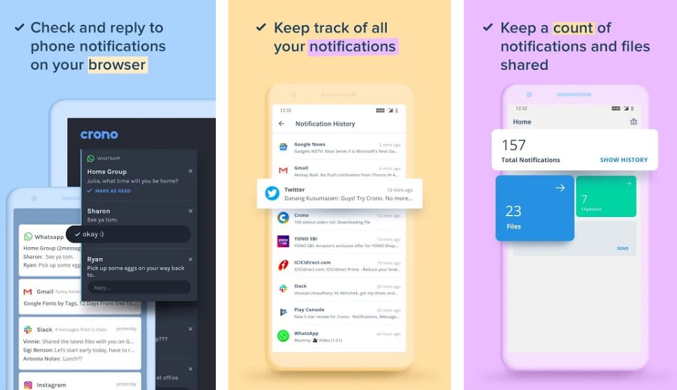 CtrlAtechno's tweet photo. #Android telefonlar için geliştirilen #Crono uygulamasıyla tüm bildirimleri bilgisayardan görebilirsiniz. Böylece telefon görüşmeleri, kısa mesajlar ve e-postalar dahil olmak üzere diğer uygulamalardan gelen tüm bildirimleri Windows’tan yönetebilirsiniz. Denemekte yarar var. https://t.co/Y2ZoCLwlKJ