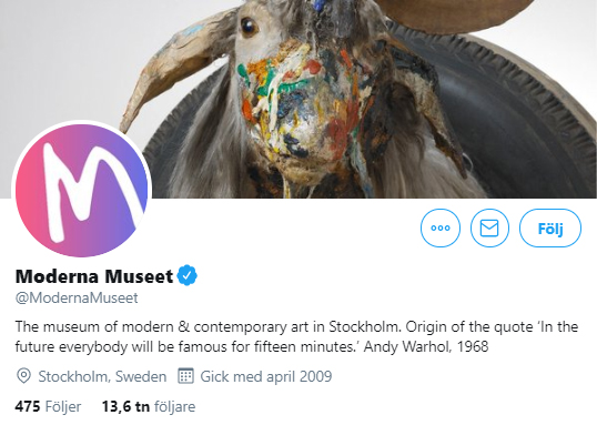 svenskhistoria's tweet photo. Topplista över 101 svenska museer på Twitter:
https://t.co/iYRcY2wr2y
#kulturarv #museitoppen https://t.co/9yMUJs5Boe