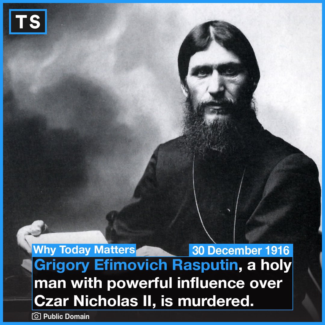 TSHistory's tweet photo. "If it was your relations who have wrought my death, then no one of your family, none of your children or relations, will remain alive for more than two years. They will be killed by the Russian people." - Grigory Rasputin https://t.co/CC1IUzvE5H