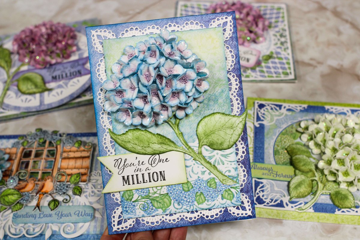 HCemmalou's tweet photo. More sneaky peeks on the blog today! https://t.co/D037p7HAXo #cardmaking #papercrafts #crafting #hydrandea #springcards https://t.co/CG98ReiZaT