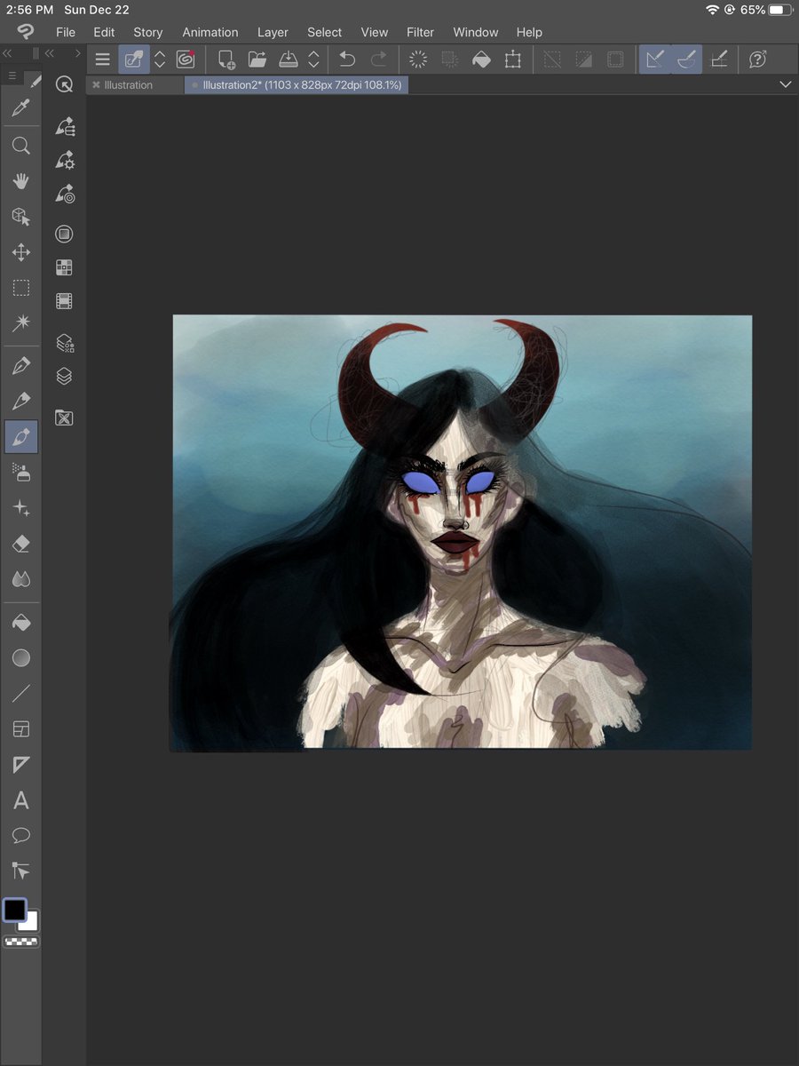 AllisonInspi's tweet photo. I do want to finish this piece so I’m actually working on it little by little I’ve been trying to bring back my anime style while still using all the techniques I’ve learned from figure drawing and painting in mind ^^#dallasartist #succubus #digitalpainting https://t.co/gGZ7D1Xu4V