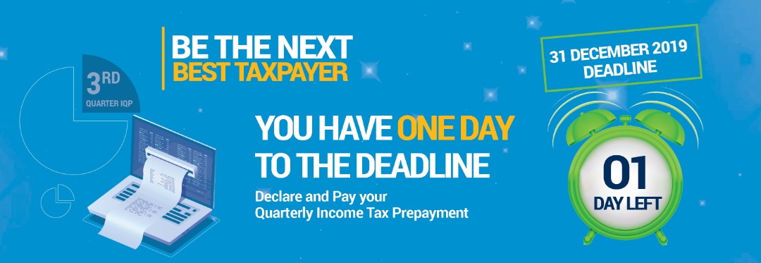rrainfo's tweet photo. Don't miss the deadline for Income Tax-Quarterly prepayment.
The Deadline for declaration &amp; Payment is 31st December 2019. https://t.co/JgFKqp736g