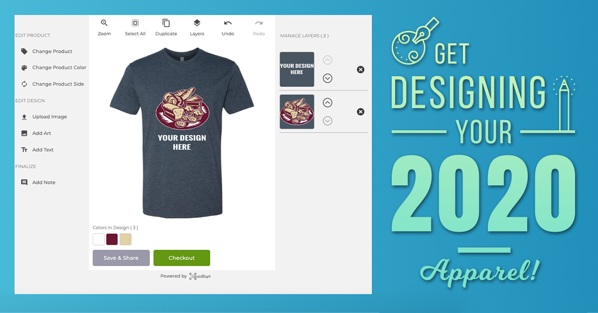 What design do you have in mind? Our design studio lets you be the artist! Get started on your apparel for the new year today: bit.ly/2WnaXwA  #NewYearNewGear #DesignStudio #EventApparel