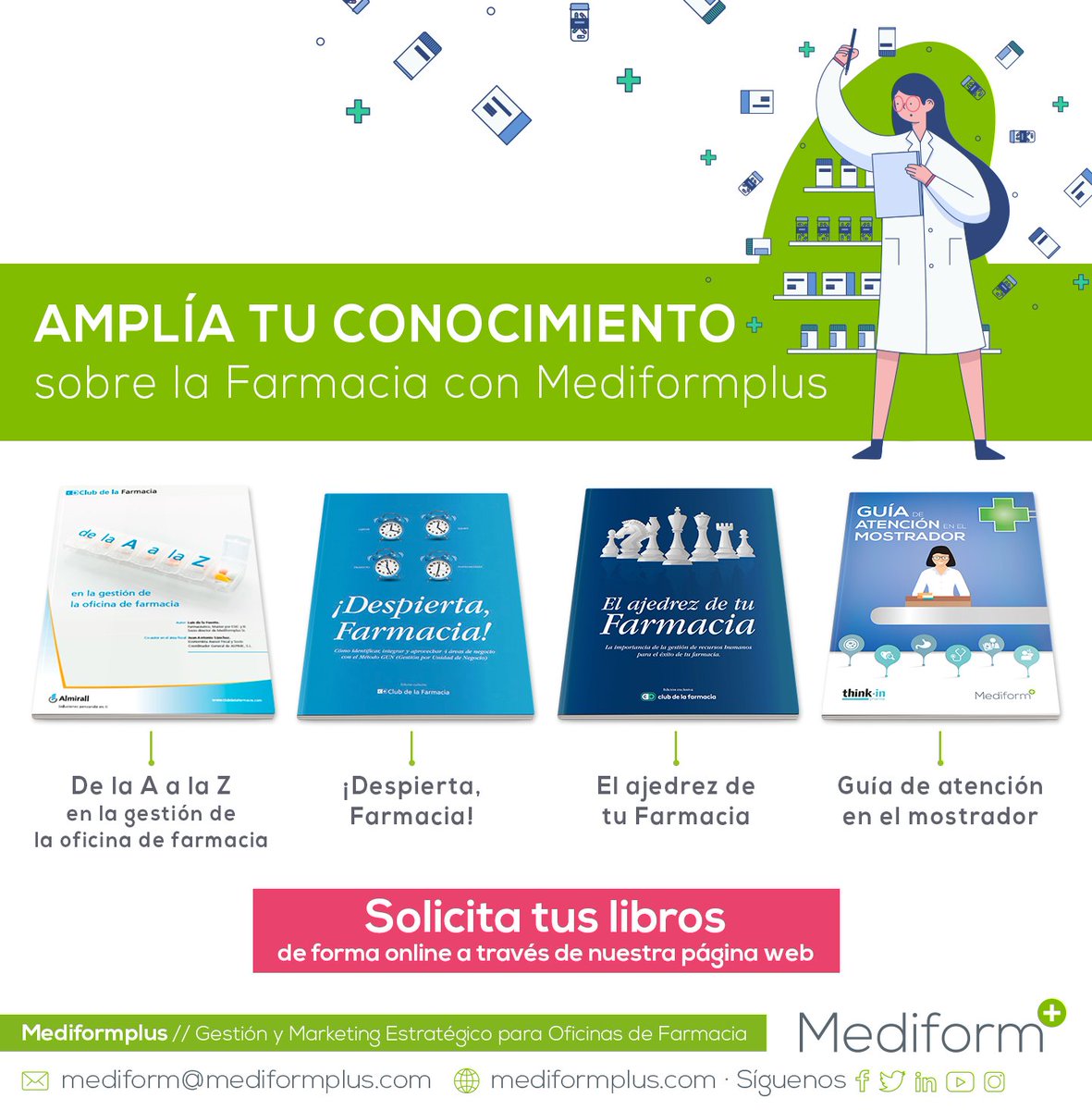 mediformplus's tweet photo. "Cuanto más leas, más cosas sabrás. Cuanto más sepas, más lejos llegarás." Dr. Seuss. 💪

Por eso en #Mediformplus te ofrecemos los mejores libros de gestión farmacéutica en nuestra WEB, una gran opción como Regalo!! 🎁🎁 https://t.co/rhj0KA29Ie
