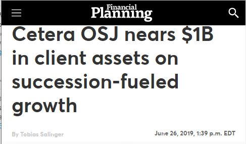 CeteraFinancial's tweet photo. Who had record growth & was ft. in this story: “Cetera OSJ nears $1B in client assets on succession-fueled growth?”
If you guessed Trevor Wilde & the @wildewealthmanagement team, you’re correct! Read more w. @TobySalFP in @finplan @ https://t.co/0FSU0T47nY. #CeteraTop10 https://t.co/MpwQqgbFWg