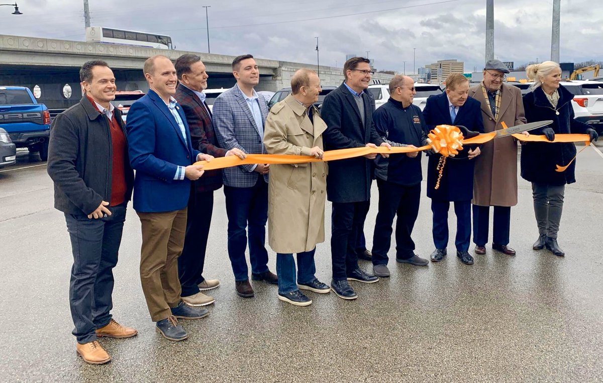 APW Partner Commissioner Christine Altman at the ribbon cutting for the 96th and Keystone roundabout interchange. 
.