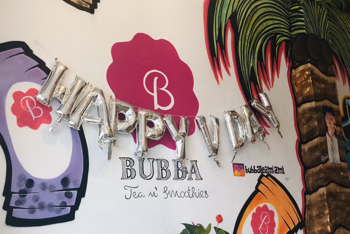 Batmush's tweet photo. Thank you to all involved in organizing Tae’s party! So worth waking up early for. It’s my first and certainly not last cup sleeve event.💜 This is why ARMY are amazing ✨ Miami loves you @taaesty @paradisepins @bts_bighit 
#VDAYinMIA #HappyBirthdayTaehyung #streamsingularity https://t.co/4yZ4QRxT2M