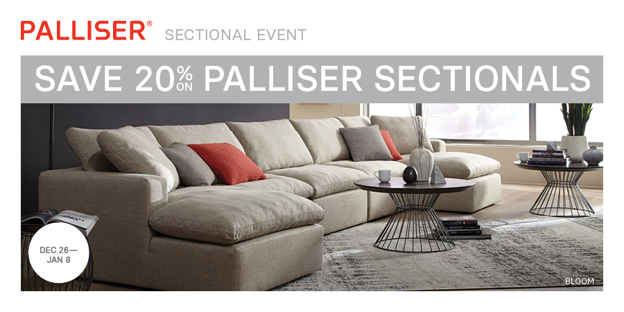 Create the perfect place for family togetherness with a Palliser Sectional during The Palliser Sectional Event.
Save 20% off all Palliser sectionals until January 8th