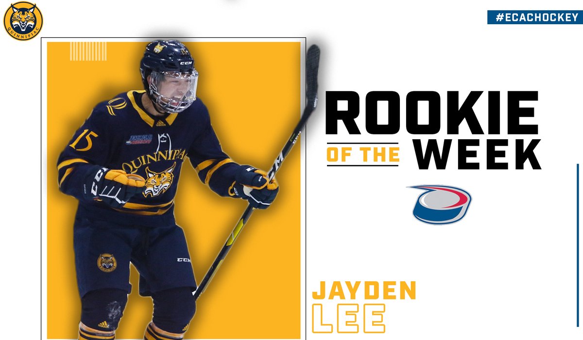 Week 1️⃣1️⃣ #ECACHockey Rookie of the Week: Jayden Lee.

The <a href="/QU_MIH/">Quinnipiac Men's Ice Hockey</a> defenseman notched his first career goal on Friday, and was outstanding on the back check, helping the Bobcats to a weekend sweep.