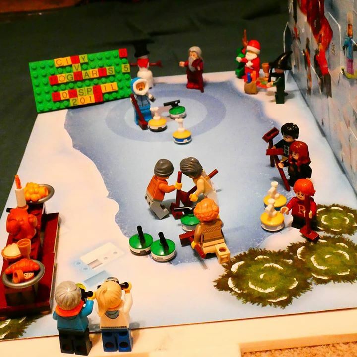 [From our facebook page ... ]The Girlz were enthralled with the inaugural Lego City vs Hogwarts Advent Bonspeil 
#Lego #curling #legophotography