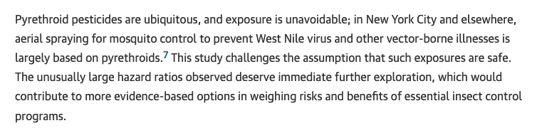 chrishendel's tweet image. Out in @JAMAInternalMed today.

Study examines pyrethroid insecticide exposure with risk of death jamanetwork.com/journals/jamai…

Editorial: #Pyrethroid Insecticides—Time for a Closer Look
jamanetwork.com/journals/jamai…