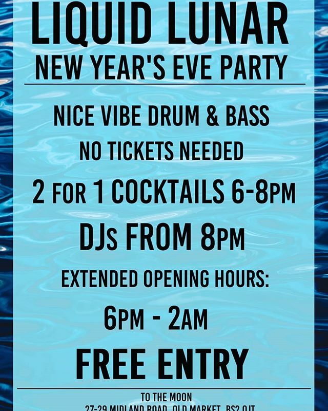 Here it is - our last event of 2019, let's make it a good one! Got some great DJs, great drinks and all for FREE! Open later than usual to see in the new year, hope you can join us.
.
.
.
.
.
#bristol #tothemoonbristol #nye #party #newyear #celebration #… ift.tt/2F2OgrD