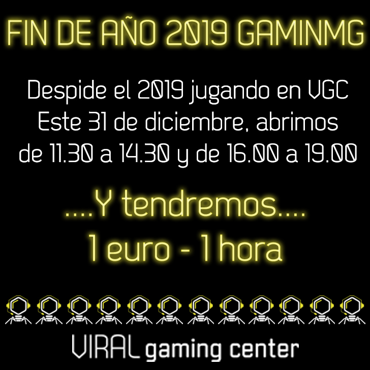 ViralGamingCent's tweet photo. Vamos a despedir el 2019 como se merece. Hazlo jugando con tus amigos en VGC.

Y a un euro la hora!!!!

#viralgamingcenter #gaming #gamers #badajoz #videojuegos #findeaño #1eurolahora https://t.co/JeNSXvwJIE
