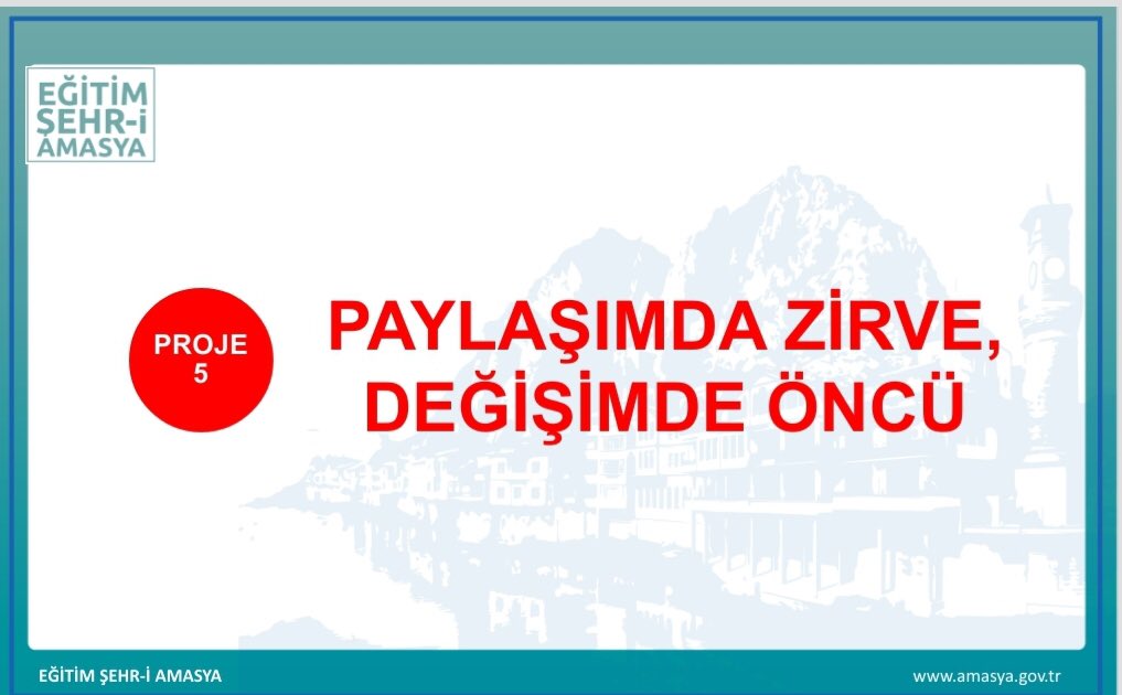 Şehzadeler Şehri Amasya'da, 
Eğitim Şehr-i Amasya sloganı altında,
5132 öğretmenimizle, geleceğimizin teminatı çocuklarımız için 2020 yılında da var gücümüzle çalışacağız. 
#egitimsehriAmasya
#2020amasyayaiyigelecek 
<a href="/tcmeb/">Millî Eğitim Bakanlığı</a>
<a href="/ziyaselcuk/">Ziya Selçuk</a>
<a href="/safran1958/">Mustafa SAFRAN</a>
<a href="/DrOsmanVarol/">Dr Osman Varol</a>
<a href="/ikostereli/">İlker KÖSTERELİOĞLU</a>