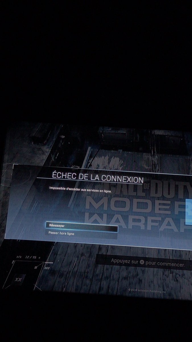 R2ese99's tweet photo. @CallofDutyFR faites quelque chose non? #callofduty #modernwarfare #callofdutymodernwarfare #help #connexionfailed #echecdelaconnexion #codegitan https://t.co/BHDooP5IoK