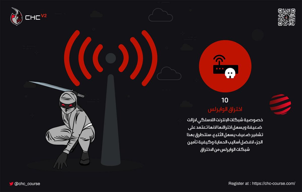 chc_course's tweet photo. المحاضرة العاشرة لدورة CHC V2 😈
بعنوان: امان الشبكات اللاسلكية 🕸️🌐
طرق اتصال وعمل الشبكات اللاسلكية، مصطلحات مهمة للوايرلس، انواع الشبكات اللاسلكية، اتصال أمن ومشفر، الإختراق الاخلاقي للوايرلس وكيفية الحماية، ادوات هامة لفحص الشبكات
https://t.co/GgtTtZpPma
#chc_course https://t.co/HYSsp6e9Ga