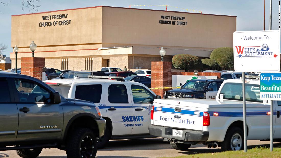 cnnbrk's tweet photo. The security volunteer who fatally shot a gunman in a Texas church is identified as a reserve deputy named Jack Wilson. An official says Wilson was the only person who shot at the suspect, and he fired just once. https://t.co/fUraCQvR5X https://t.co/9ZUfivv6O6