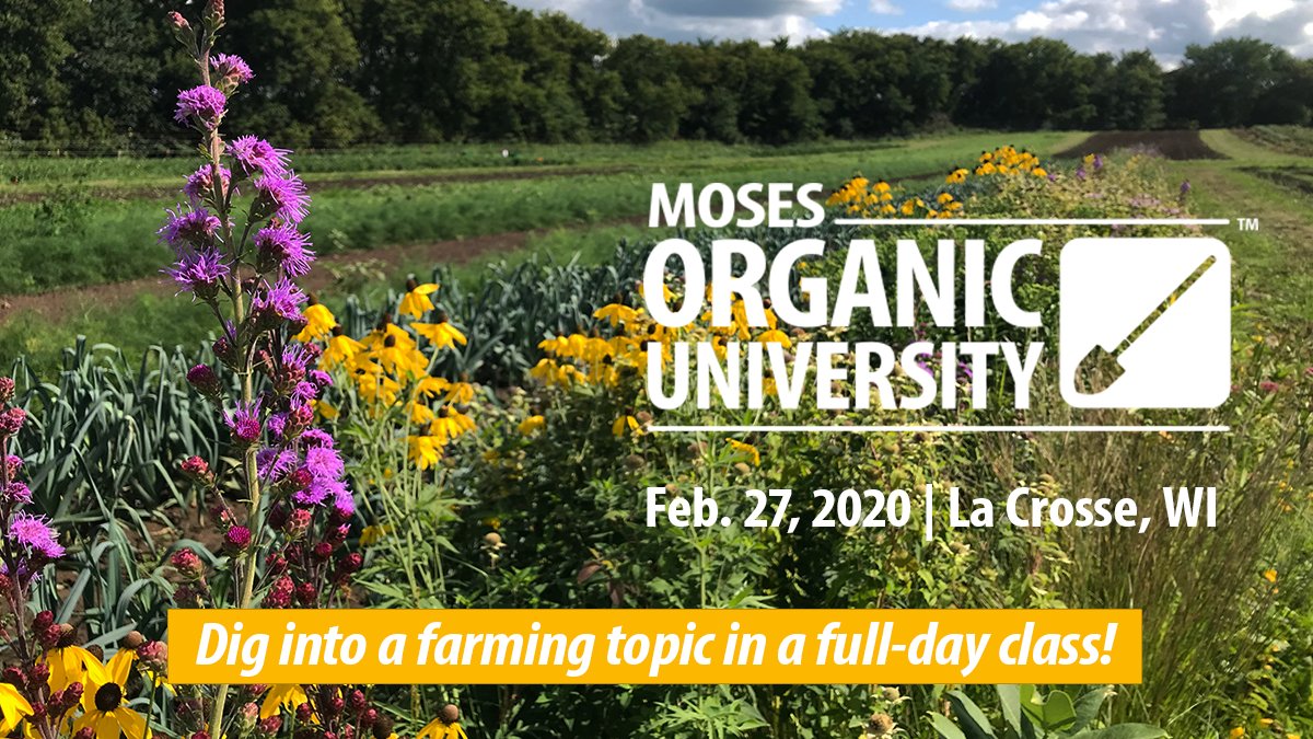 MOSESConference's tweet photo. Have a #NewYearsResolution to improve your farm business? Get a boost at #Organic University. Topics: #organic grain transition, livestock health, conservation programs, starting a producer-coop &amp; more. https://t.co/lqOCmEc27m https://t.co/cAKdGRwjZ3